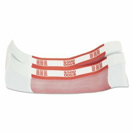 MMF INDUSTRIES COINTAINER, Currency Straps, Red, $500 In $5 Bills, 1000 Bands/pack 400500